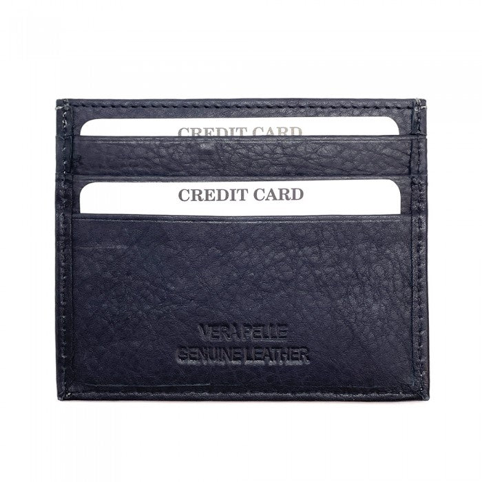 Genuine Leather Credit Card Holder with Transparent Window