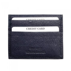 Genuine Leather Credit Card Holder with Transparent Window